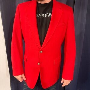 Allen Solly for Bullock’s Vibrant Red Wool Men's Blazer